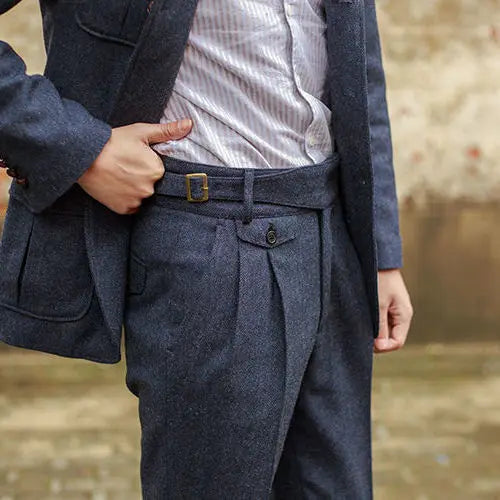HENRY MONT® Herringbone Suit Pants